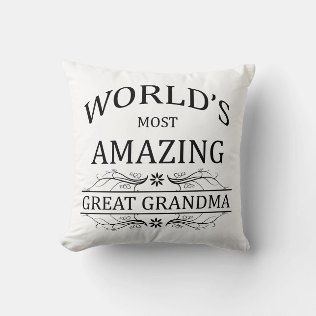 World's Most Amazing Great Grandma Cushion (Front)