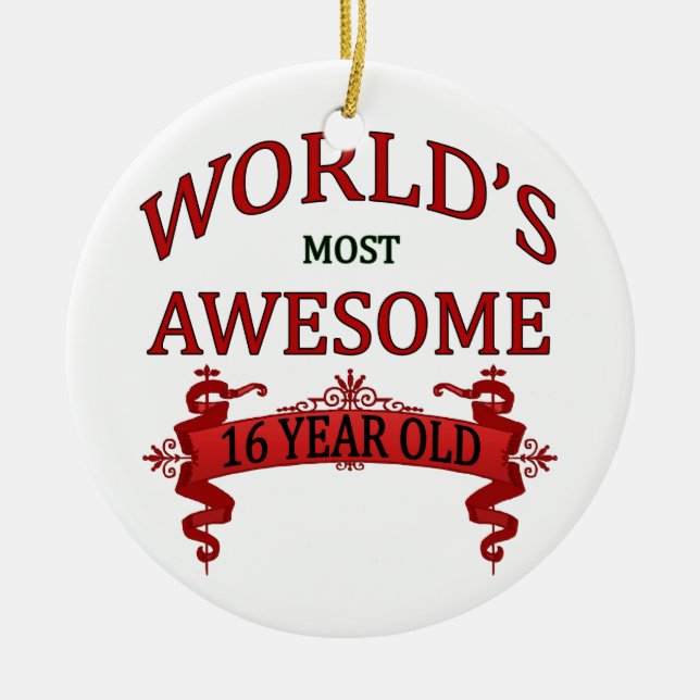 World's Most Awesome 16 Year Old Ceramic Tree Decoration (Front)