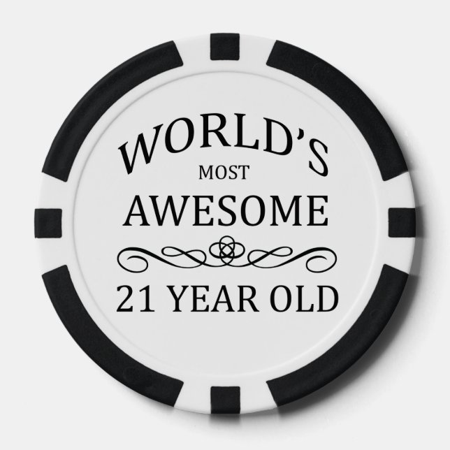 World's Most Awesome 21 Year Old Poker Chips (Front)