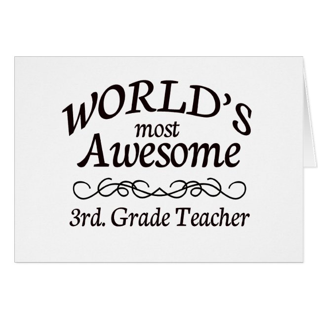 World's Most Awesome 3rd. Grade Teacher (Front Horizontal)