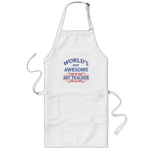 World's Most Awesome Art Teacher Long Apron