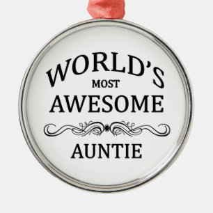World's Most Awesome Auntie Metal Tree Decoration
