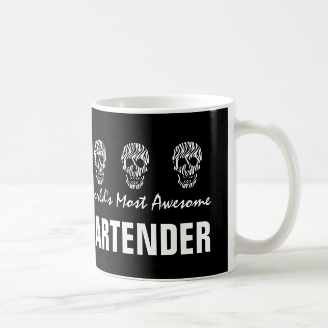 World's Most Awesome BARTENDER Zebra Skulls V12 Coffee Mug (Right)