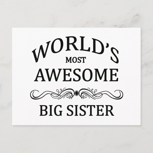 World's Most Awesome Big Sister Postcard (Front)