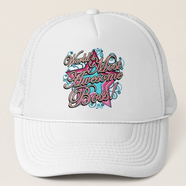 Worlds Most Awesome Boss Trucker Hat (Front)