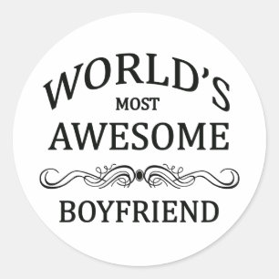 World's Most Awesome Boyfriend Classic Round Sticker