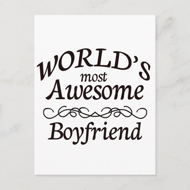 World's Most Awesome Boyfriend Postcard (Front)