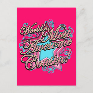 Worlds Most Awesome Cousin Postcard