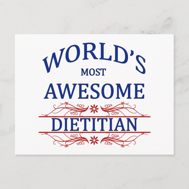 World's Most Awesome Dietician Postcard (Front)