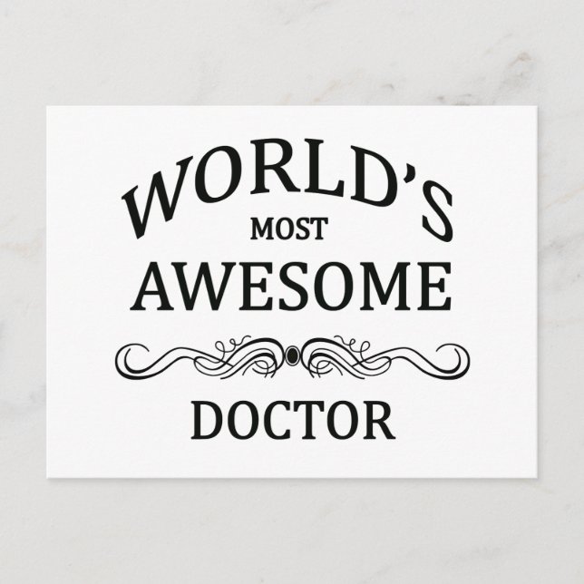 World's Most Awesome Doctor Postcard (Front)