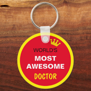 Worlds Most Awesome - DOCTOR / Red, the best one Key Ring