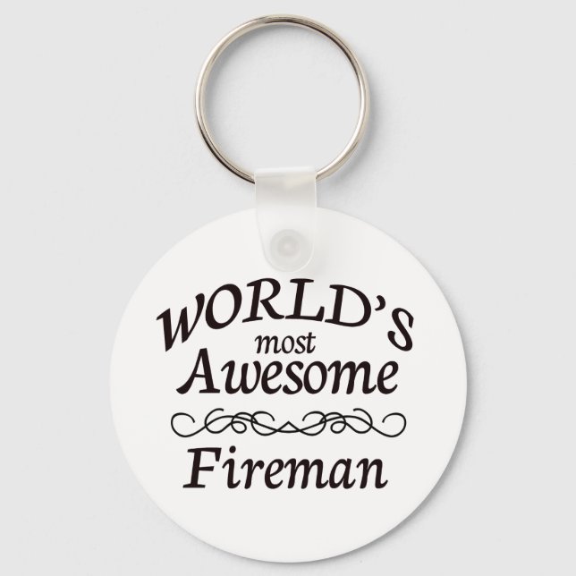 World's Most Awesome Fireman Key Ring (Front)