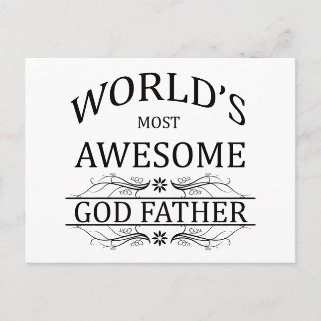 World's Most Awesome God Father Postcard (Front)