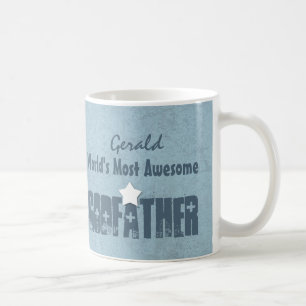 World's Most Awesome GODFATHER Blue Grunge W06C1 Coffee Mug