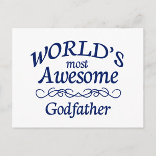 World's Most Awesome Godfather Postcard