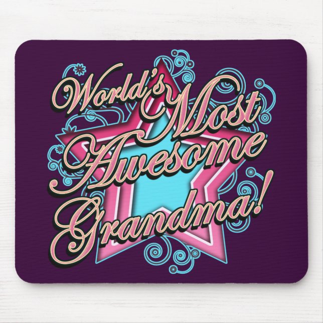Worlds Most Awesome Grandma Mouse Mat (Front)