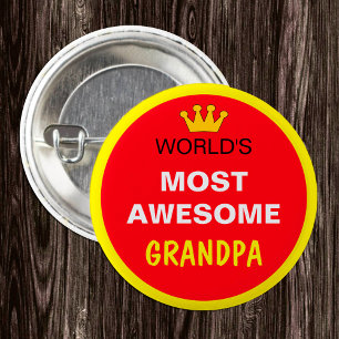 Worlds Most Awesome - GRANDPA (best one) 3 Cm Round Badge