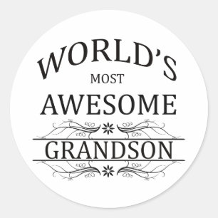 World's Most Awesome Grandson Classic Round Sticker