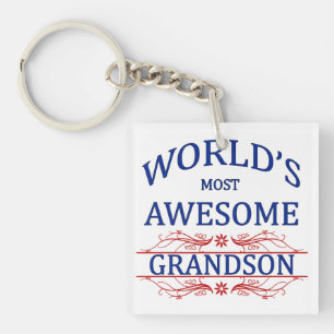 World's Most Awesome Grandson Key Ring