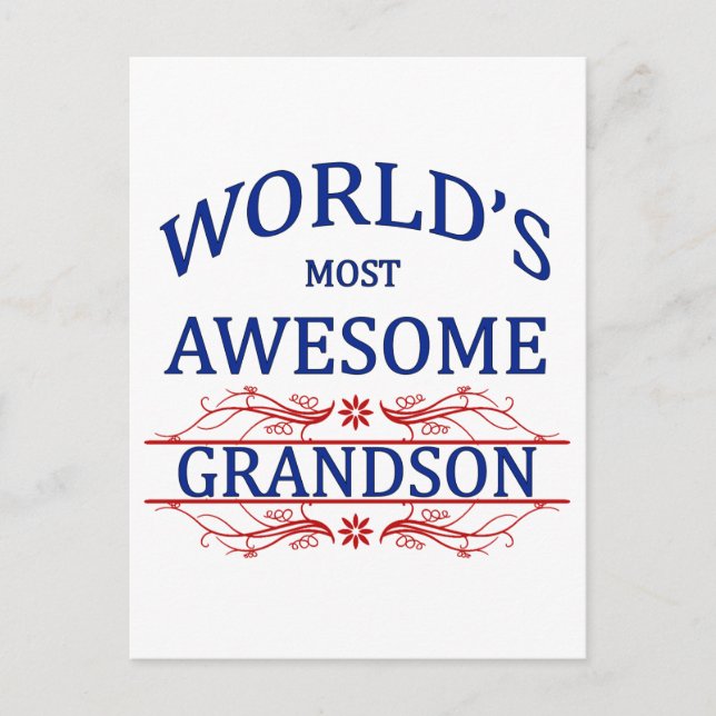 World's Most Awesome Grandson Postcard (Front)