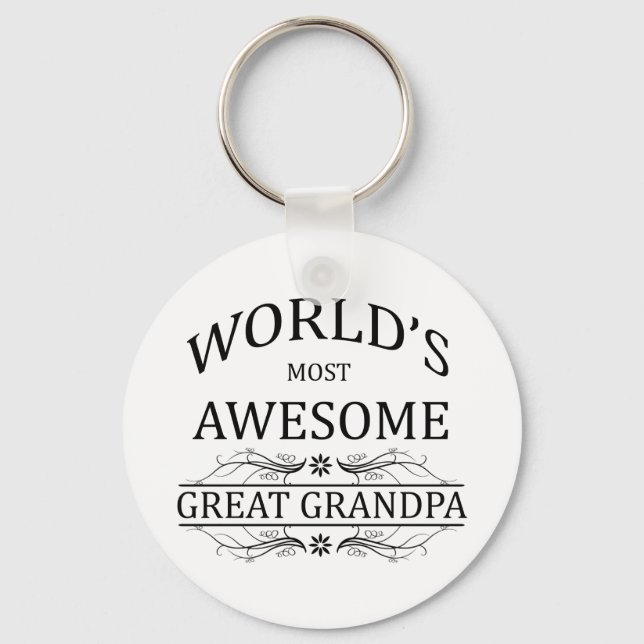 World's Most Awesome Great Grandpa Key Ring (Front)