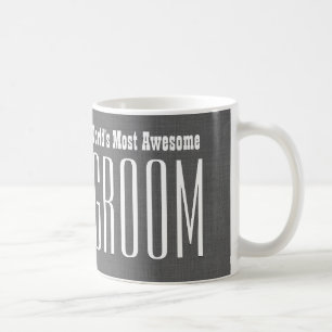 World's Most Awesome GROOM Grey White V008C Coffee Mug