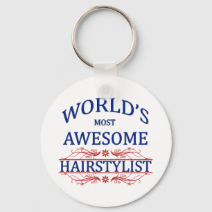 World's Most Awesome Hairstylist Key Ring