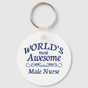 World's Most Awesome Male Nurse Key Ring