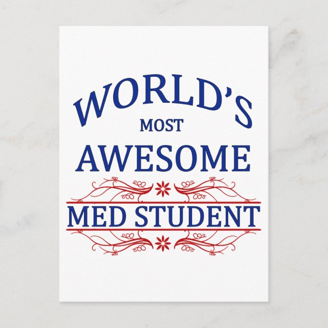 World's Most Awesome Med Student Postcard (Front)