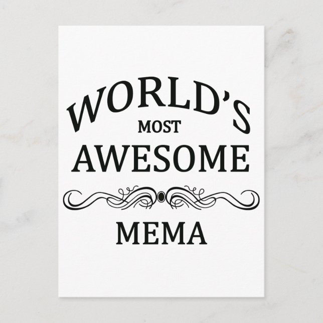 World's Most Awesome Mema Postcard (Front)