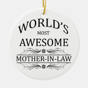World's Most Awesome Mother-in-Law Ceramic Tree Decoration