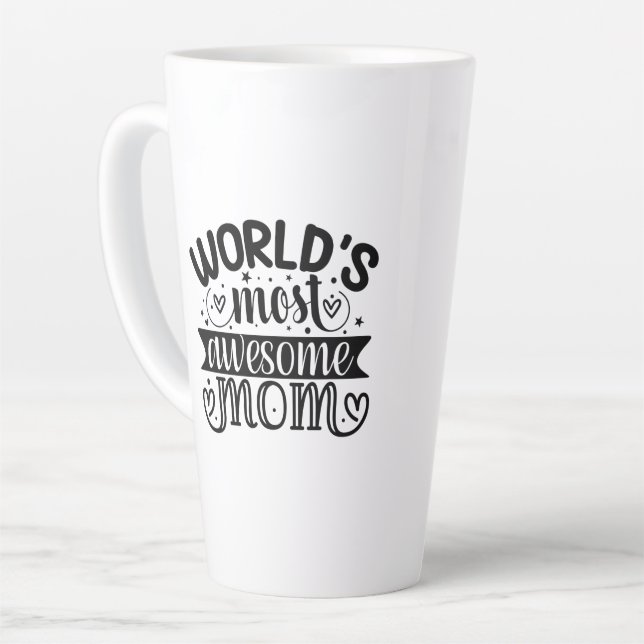 Worlds Most Awesome mum  Latte Mug (Left Angle)