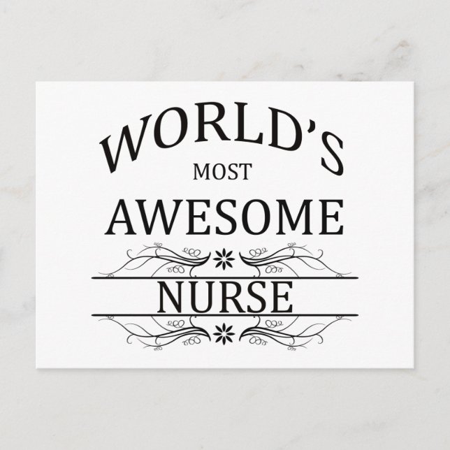 World's Most Awesome Nurse Postcard (Front)