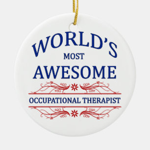 World's Most Awesome Occupational Therapist Ceramic Tree Decoration