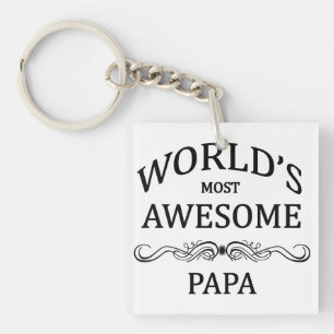 World's Most Awesome Papa Key Ring