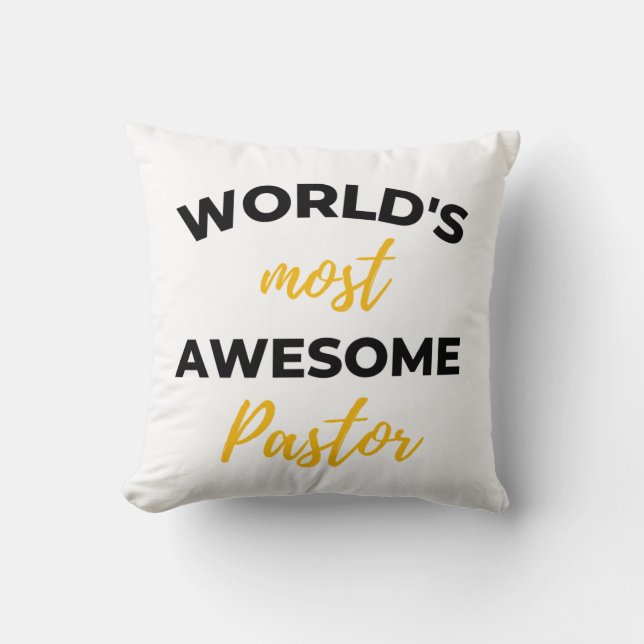 World's Most Awesome Pastor bl Cushion (Front)