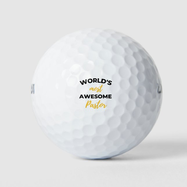 World's Most Awesome Pastor bl Golf Balls (Front)