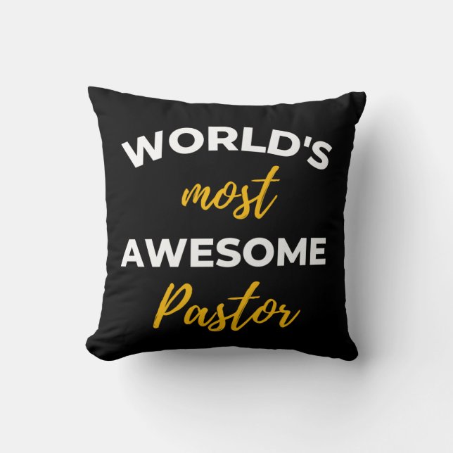 World's Most Awesome Pastor Cushion (Front)