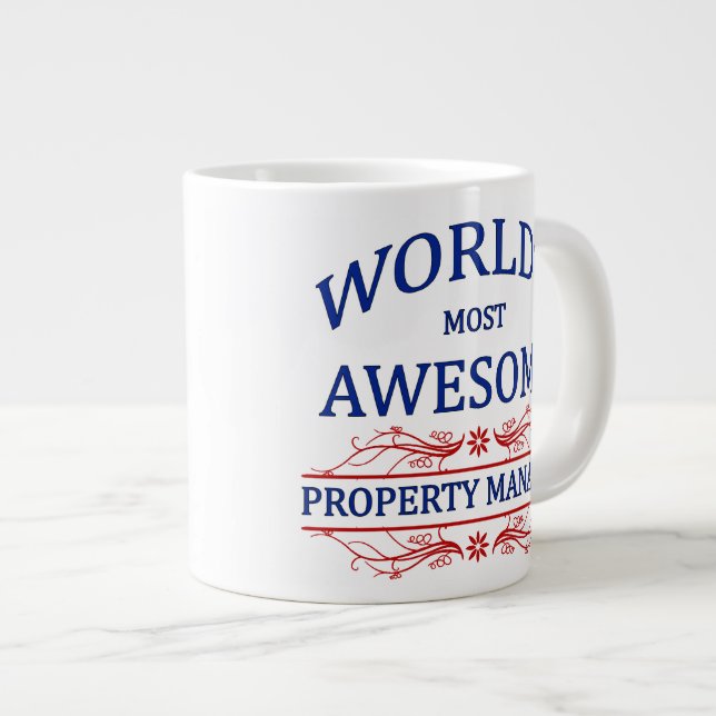 World's Most Awesome Property Manager Large Coffee Mug (Front Right)