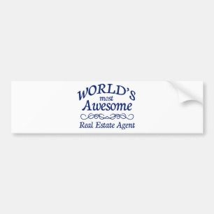 World's Most Awesome Real Estate Agent Bumper Sticker