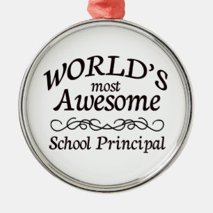 World's Most Awesome School Principal Metal Tree Decoration