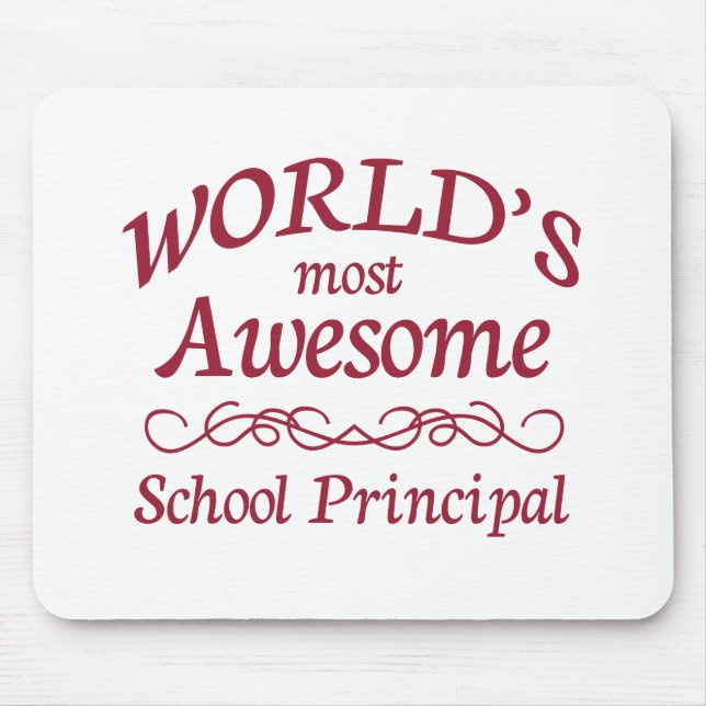 World's Most Awesome School Principal Mouse Mat (Front)
