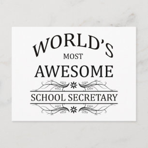 World's Most Awesome School Secretary Postcard