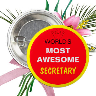 Worlds Most Awesome - SECRETARY (best one) 3 Cm Round Badge