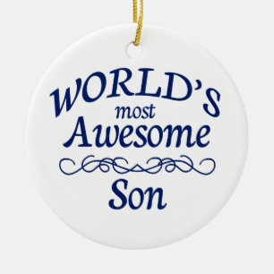 World's Most Awesome Son Ceramic Tree Decoration