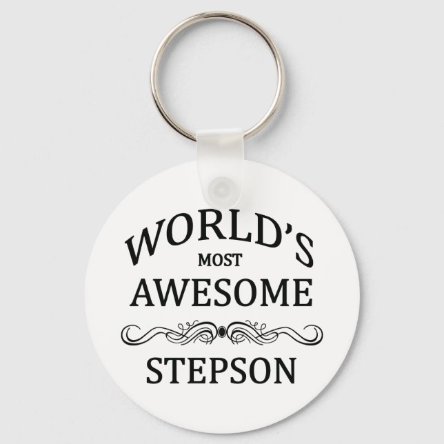 World's Most Awesome Stepson Key Ring (Front)