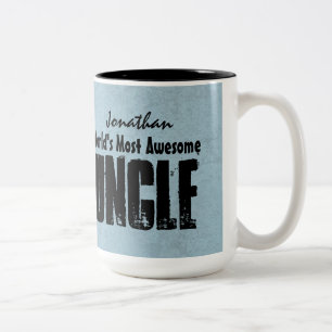 World's Most Awesome UNCLE Blue Grunge V11 Two-Tone Coffee Mug