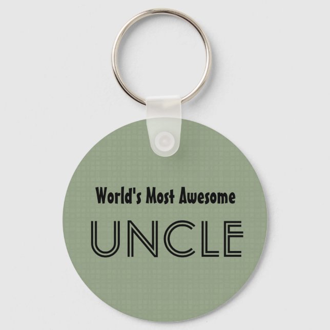World's Most Awesome UNCLE Clay Squares Pattern Key Ring (Front)