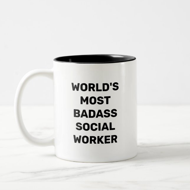 World's Most Badass Social Worker Coffee Mug (Left)