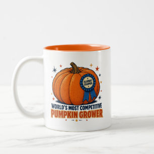 World's Most Competitive Pumpkin Grower Two-Tone Coffee Mug